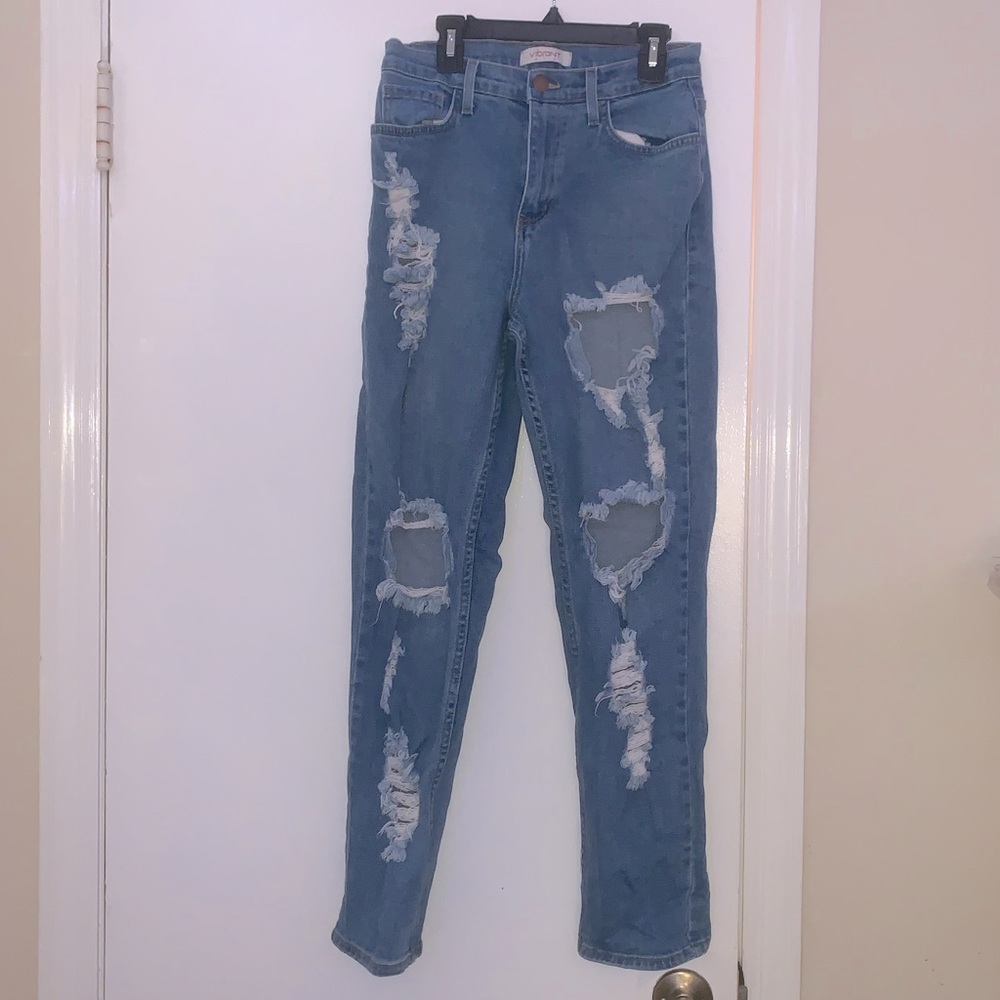 Blue ripped boyfriend jeans